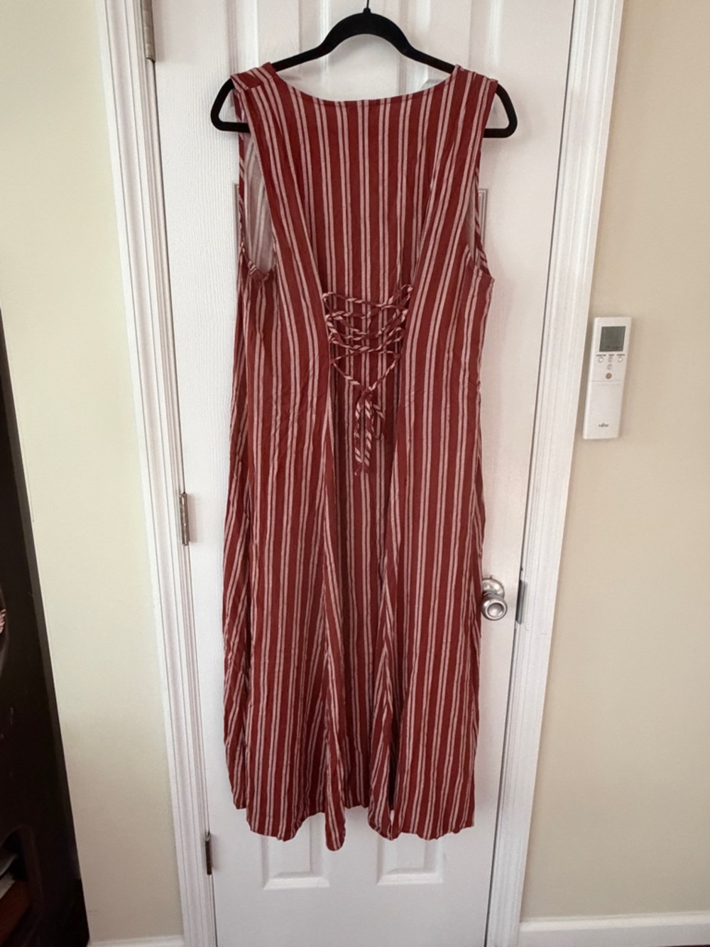torrid Rust & Cream Striped Button-Front Maxi Dress - Picture 9 of 9